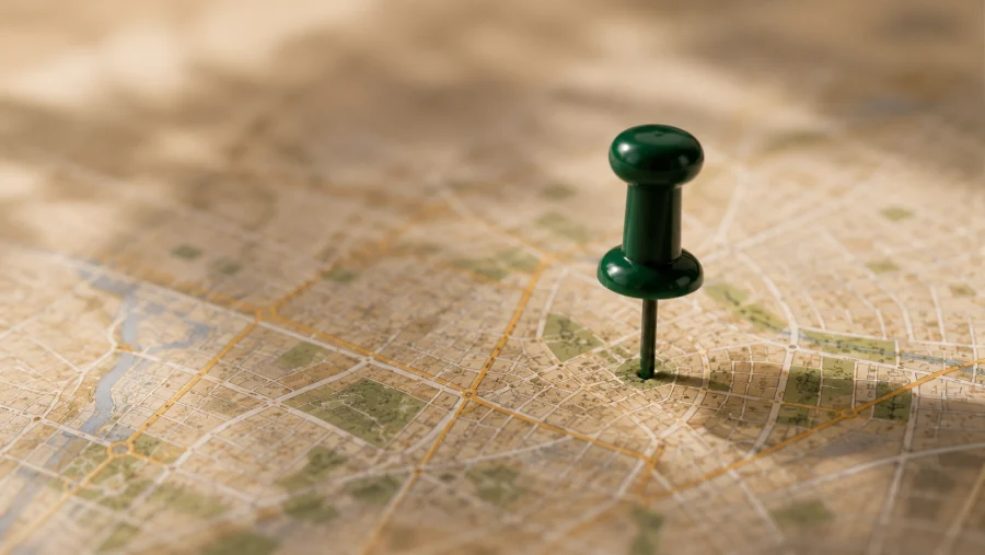 Map pin marking a local massage location